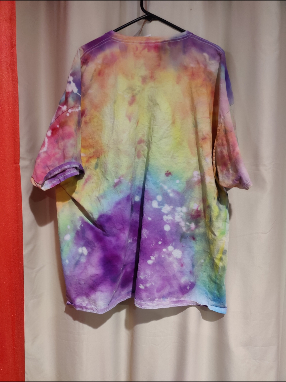 Adult Plus Size 4x Pride Rainbow Tie-Dye Short Sleeve Tee - Picture 2 of 2